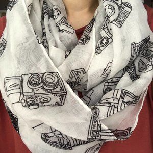 Camera Print Infinity Scarf